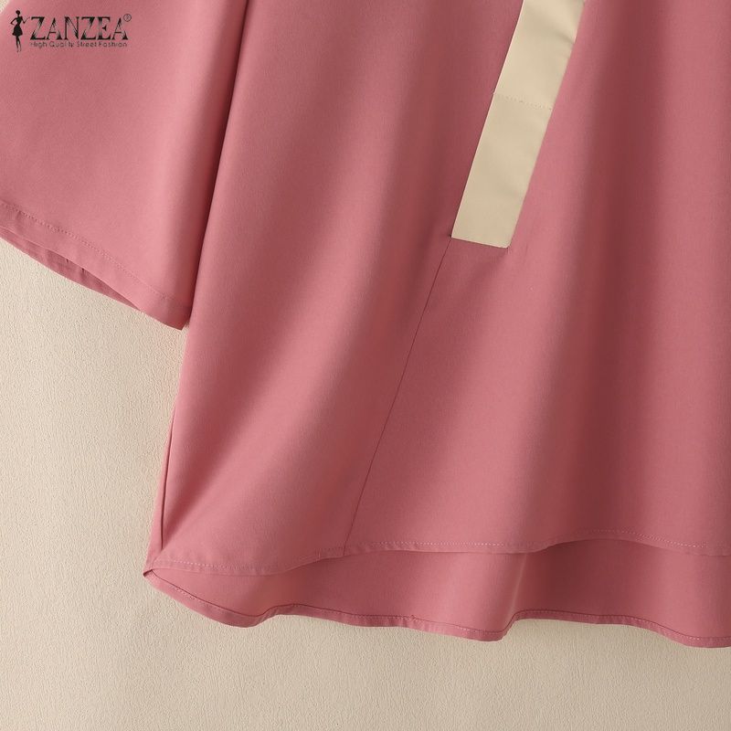 ZANZEA Blusa Kimono Casual da Donna con Scollo a V e Maniche a 3/4 Ampia