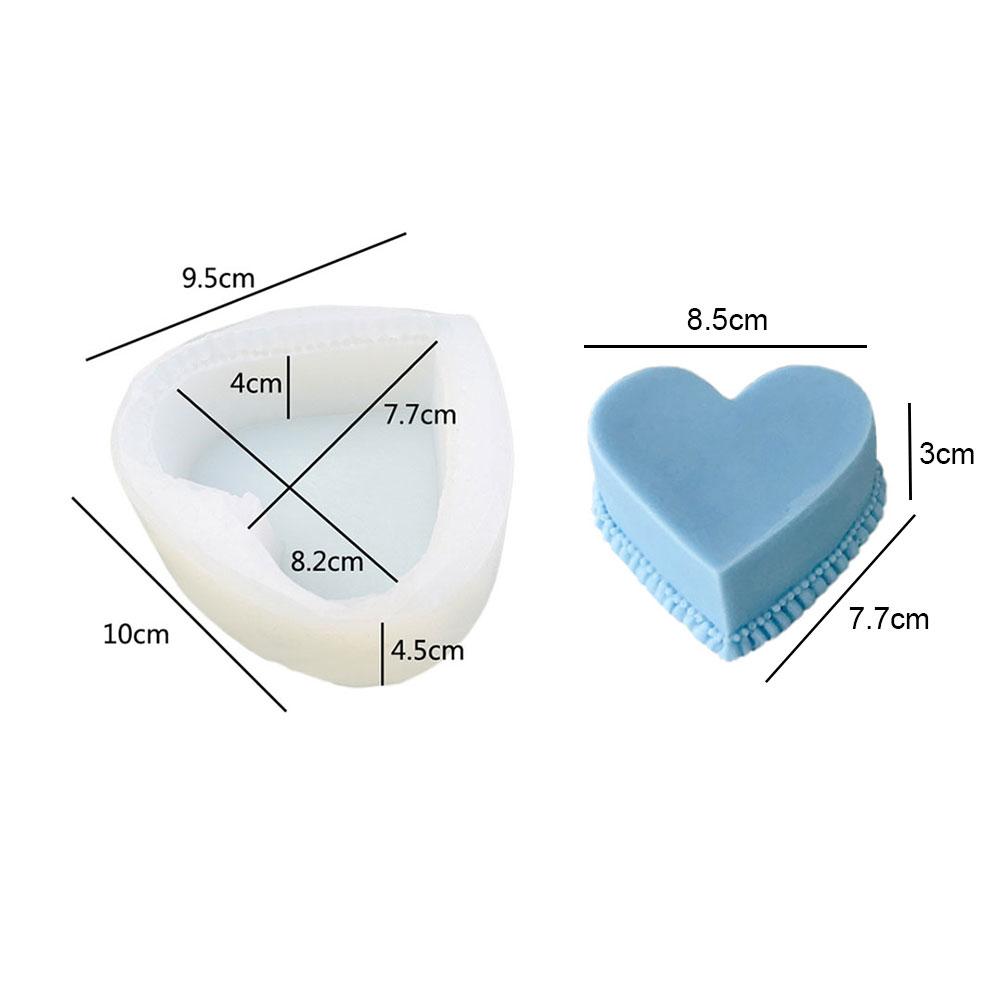 For Fun Heart Cake Shaped Candle Silicone Mold DIY Handmade Soap Plaster Aromatherapy Candle Cake Decoration Mold Gift Making