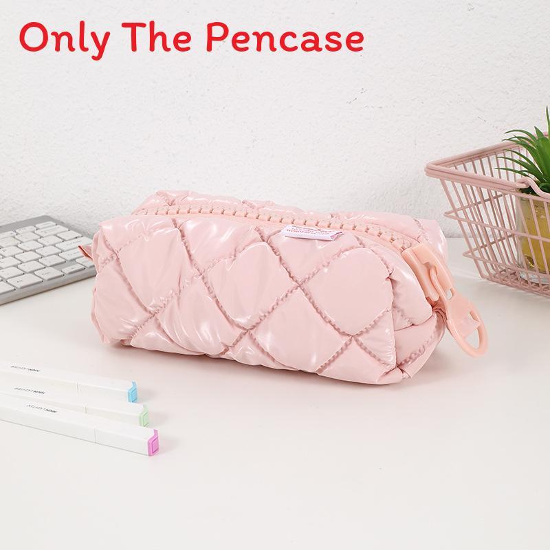 Korean Style Cute Candy Color Pencil Case With Large Zipper For Students And Makeup Storage