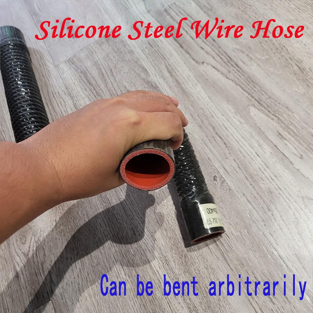 ID38-60mm Length400-700mm Silicone Flexible Steel Wire Corrugated Hose Air Intake Pipe Radiator Tube High Pressure Temperature