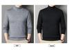 Men's Winter Warm Velvet High Neck Sweater - Solid Color Knit Pullover