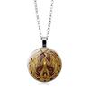 Phoenix Pattern Pendant Cabochon Vintage Jewelry Glass Necklace Chain Women Gift