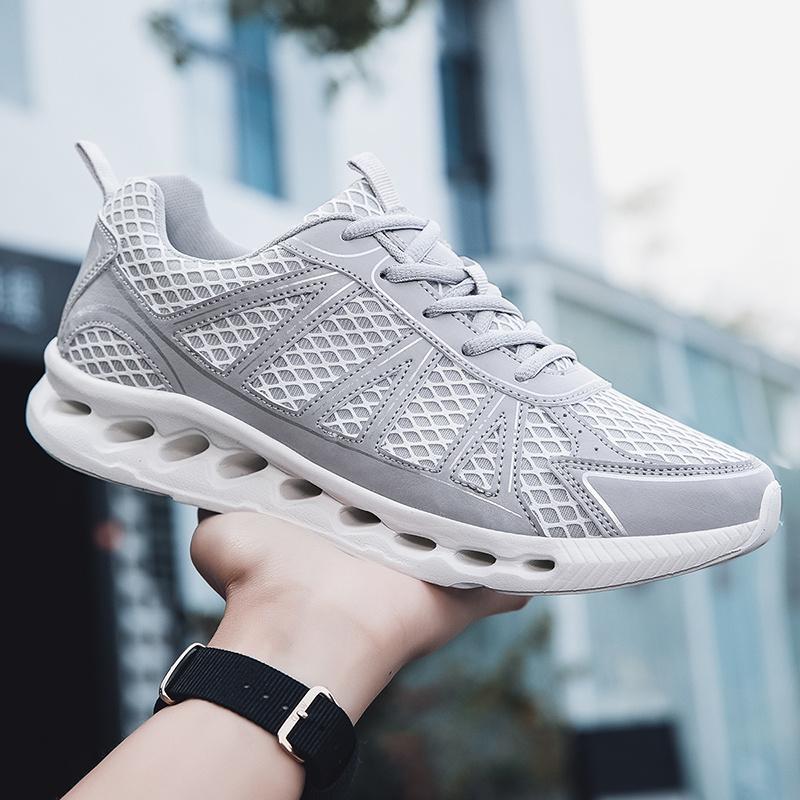 Mesh Breathable Men Grey Sneakers Big Size 46 Fashion Casual Sneaker Man Lightweight City Outdoor Walking Shoes Men Sports Shoes