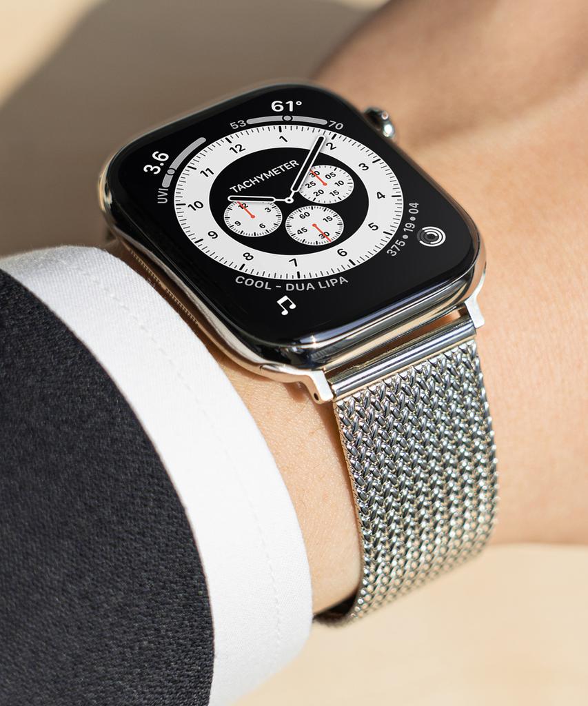 Biltin Apple Watch Metal Glossy Strap Ultra Slim 11 10 9 Se3