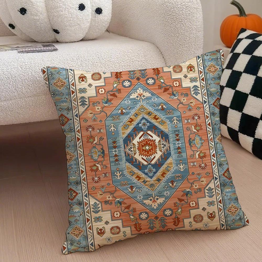 Elegant Kulturell Konst Vintage Persisk Stil Kuddfodral Kuddeöverdrag Dold Knapp Hållbar Polyester Stolskudde