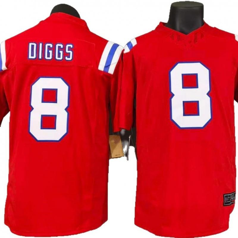 New England Patriots 8 Diggs Football Jersey Mens Fan Game Day Red White Regular Fit
