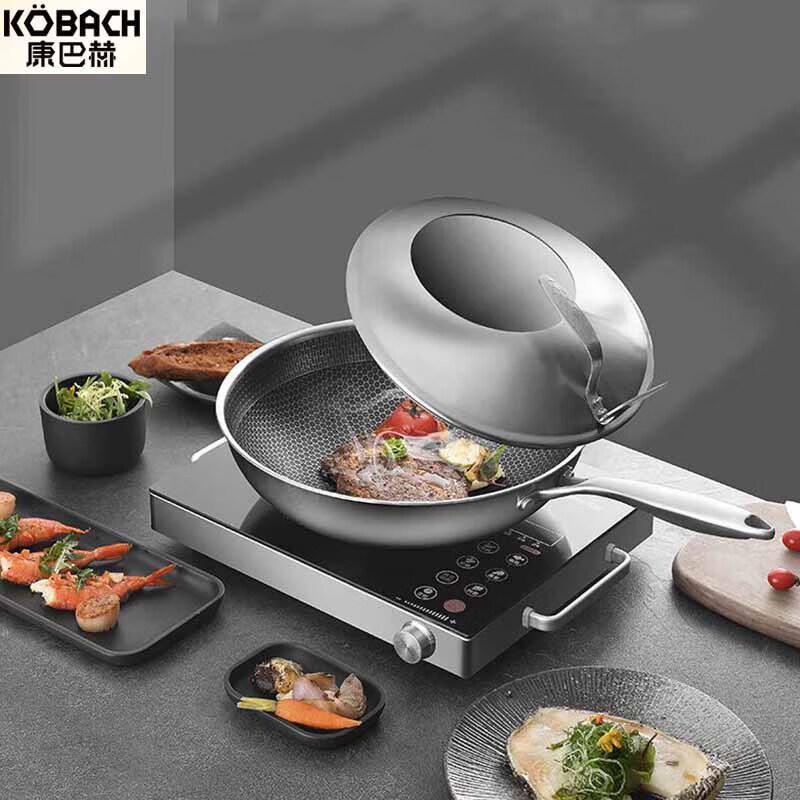 KOBACH 304 Stainless Steel Honeycomb Non-stick Wok