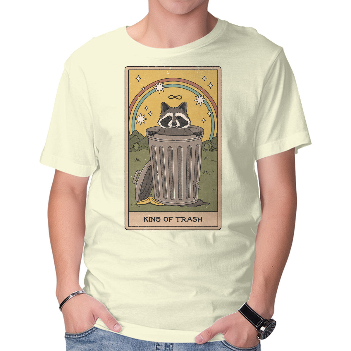 Unisex Crew Neck T-Shirt King Of Trash Graphic Short Sleeve Casual Tee L