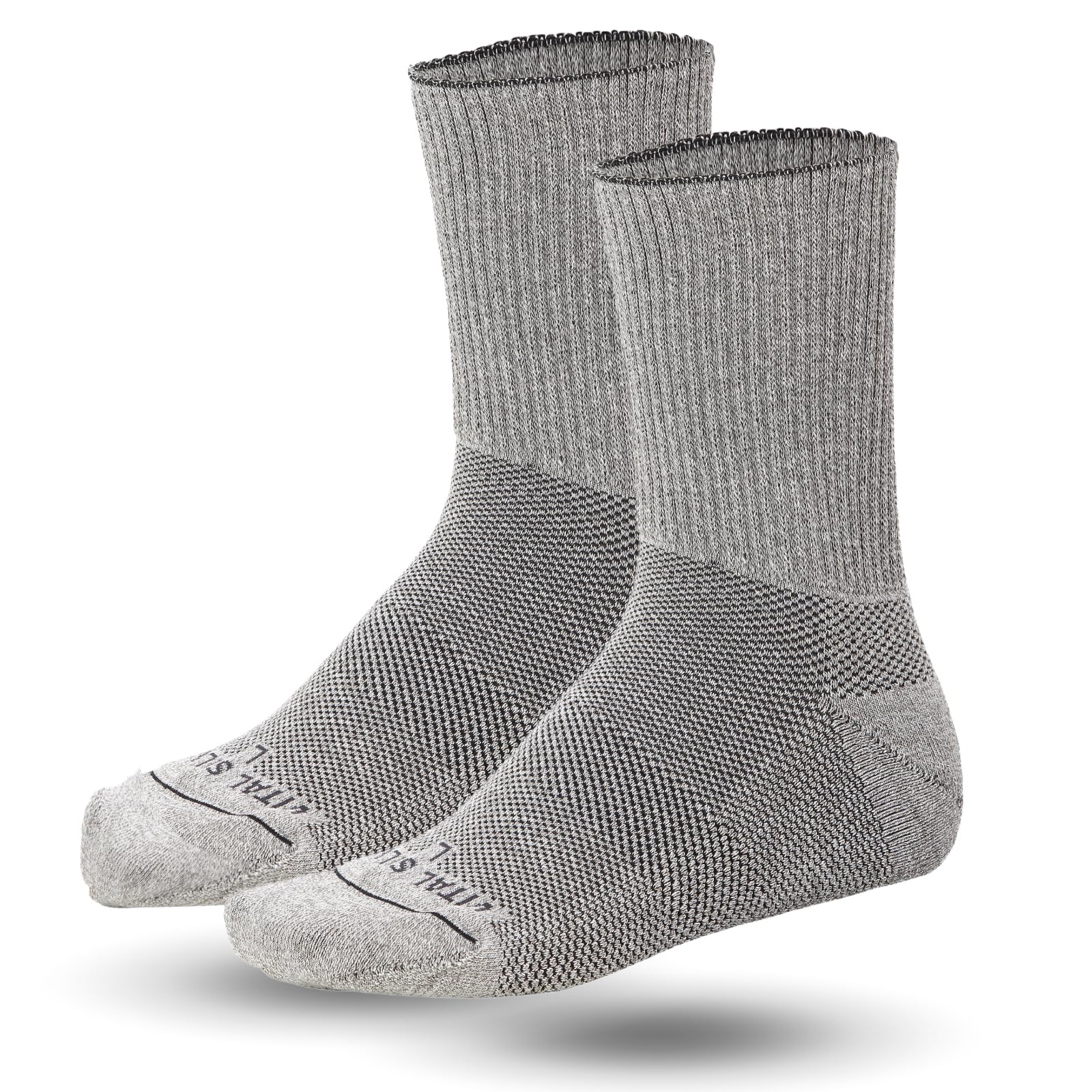 

VITAL SALVEO Long Seamless Crew Compression Light Size L CS-7505 Socks, Gray,