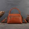 Johnature Handbag Genuine Leather Women Bag Retro Solid Color Versatile Large Capacity Shoulder & Crossbody Bags