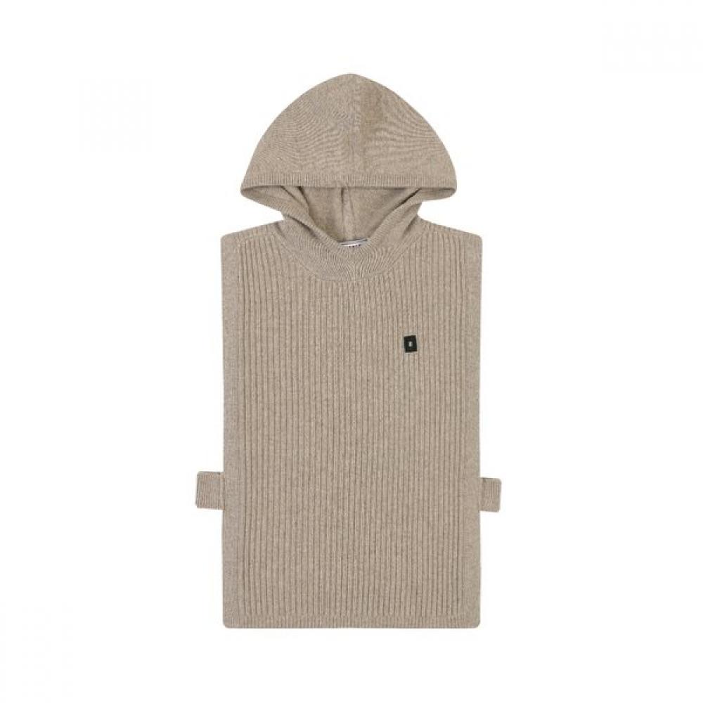 ONOFF Женский вязаный жилет с капюшоном Бежевый Of2053lb BEIGE/40