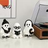 Black And White Aesthetic Room Decor Halloween Ghost Figurine, Resin Cartoon Desktop Ornaments, Cute Statue Handcrafted Figures for Office with
