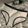 3pcs Cotton Women's Panties Triangle Sports Style Minimalist Girls' Underwear Mid Waist Japanese white black Women Underwear