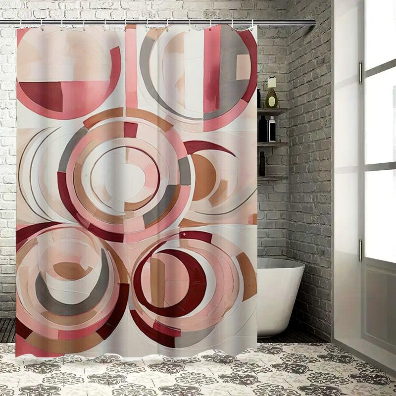 

Красочная абстрактная круглая шторка для душа Домашний декор Водонепроницаемый набор ковриков для ванной Многоцветный 3D-принт Полиэфирная ткань 150x200cm