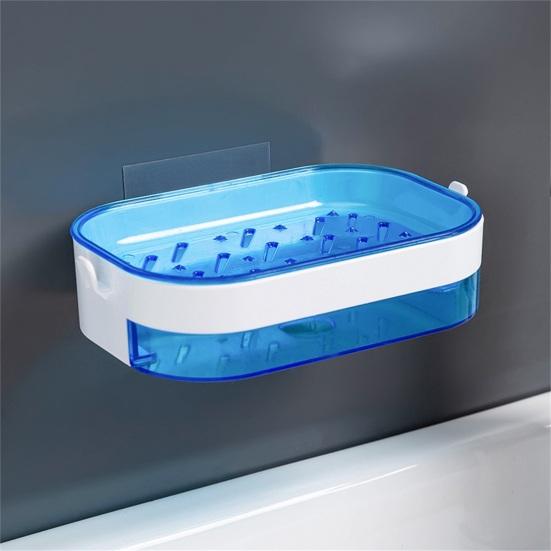 High Quality Punch Free Easy Install Wall Mounted Soap Case Detachable Base Space Saving Sponge Tray