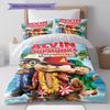Alvin & The Chipmunks Pattern Bedding,Quilt Set Quilt Cover Pillowcase Home Birthday Gift (1 * duvet cover + 2 * pillowcase, without core)