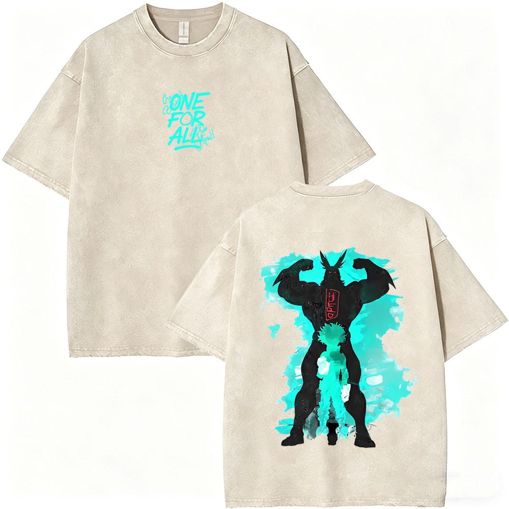 Washed Vintage Anime My Hero Academia Himiko Toga Graphic T-shirt ga Casual T-shirts Unisex Y2k Oversized T Shirts