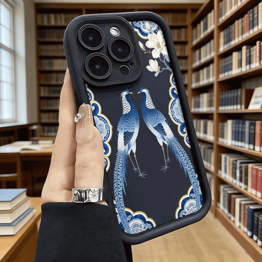 Blue Pheasants Magnolia Soft TPU Shockproof Case For Xiaomi Redmi Note 15 14 13 12 11 Pro Anti-Fall Protective Back Cover