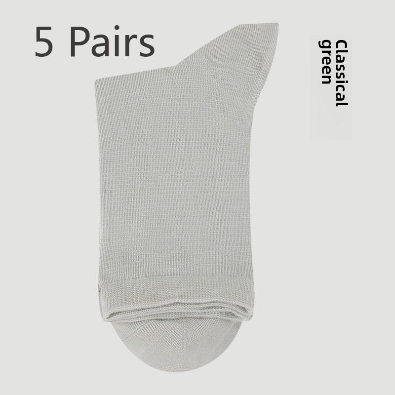 

5 пар женских осенних шелковых дезодорирующих и впитывающих пот длинных хлопковых носков 5 Pairs зелёный/серый