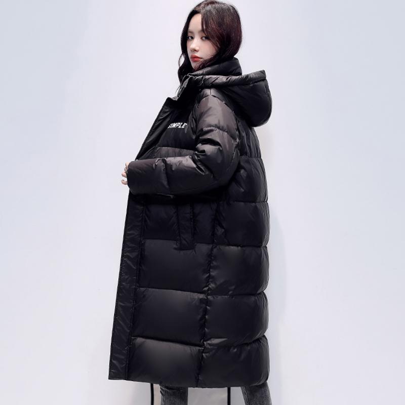 

Женский Унисекс Длинный Пуховик с 90% Пуха Белой Утки - Толстое и Пышное Пальто Ниже Колена L (145-160 lbs) чёрный