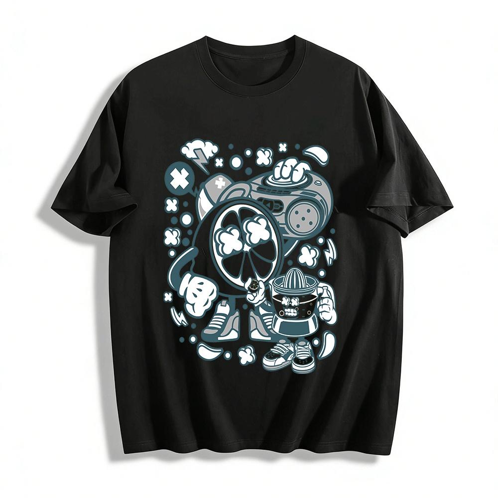Funny Lemon Juicer Anthropomorphic Graphic Print T-Shirt Pure cotton T-shirt XXS