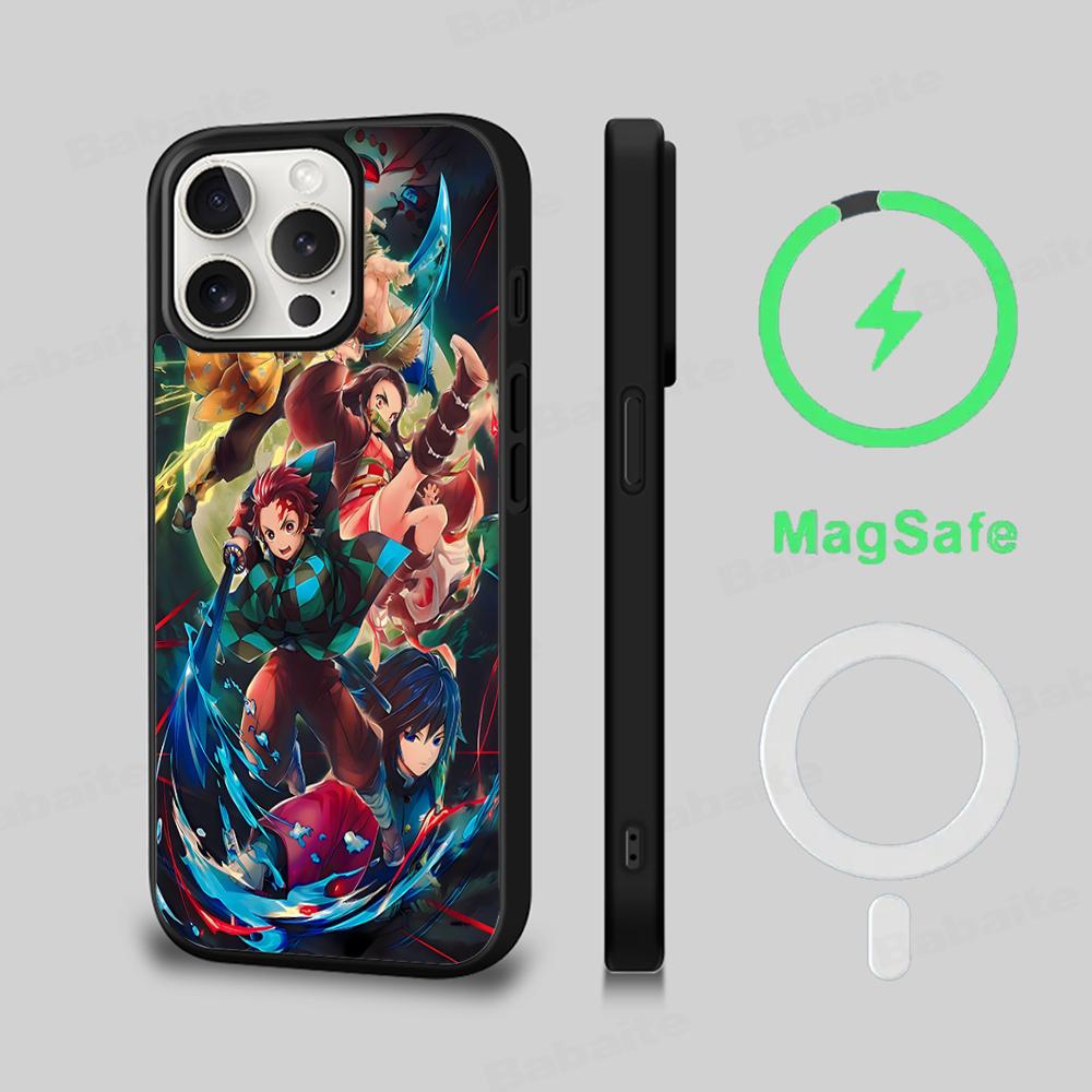 Demon Slayer Phone Case Magnetic Case For IPhone 16 14 13 12 11 15 Pro Max Plus For Magsafe Wireless Charge Cover