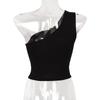 Maiuri sport pentru femei Topuri crop sexy Vestă Casual Femei cu un singur umăr ținute de vară Topuri Fitness elastic