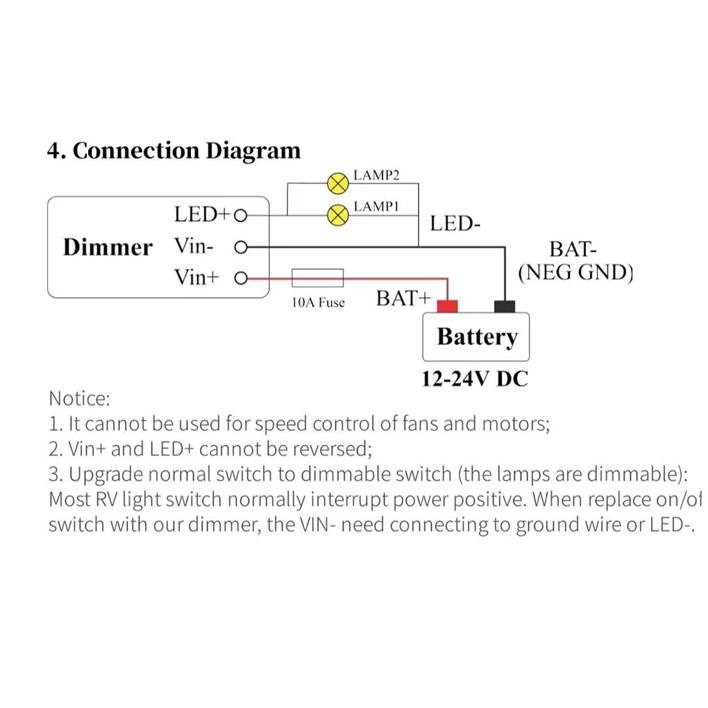 ABS Knob Switch - Lighting Atmosphere With Ergonomic Dimmer Can Be Used With 12-24V Lights Support Dimming