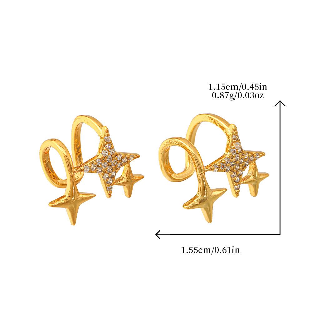 GEMCHIC Women s Star Geometric Ear Cuff No Piercing Gold Plated Zircon Earring