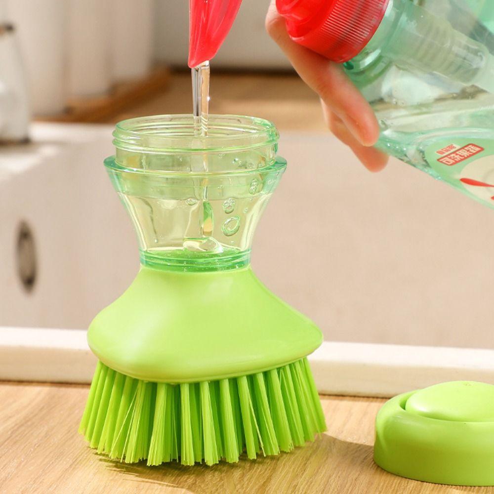Automatic Liquid Adding Dishwashing Brush Kitchen Cleaning Brush Washing Utensils