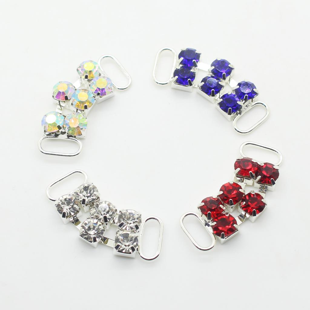 10Pc 38mm Crystal Rhinestone Bikini Connectors Buckles/Sewing Accessories Decoration Buckle/Clothing Beachwear Diamante Buckle