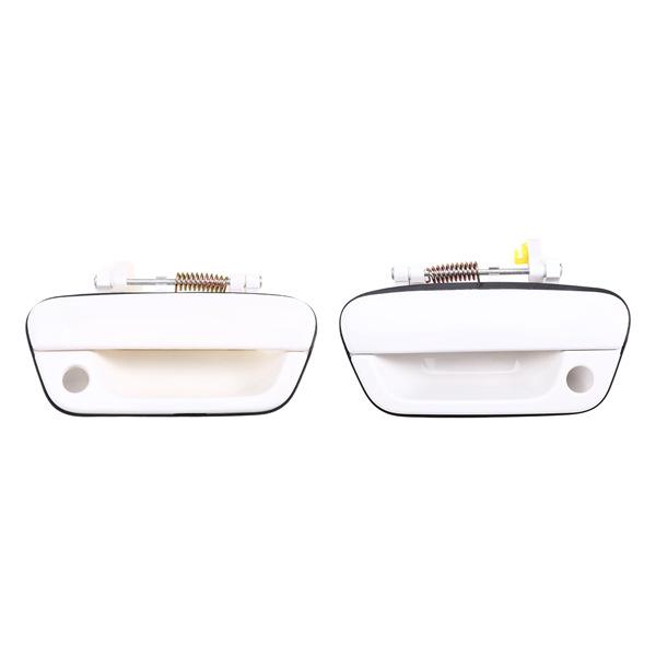 White Plastic Exterior Door Handle for Chevrolet Spark SP (1 Pair)