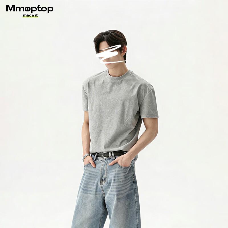 MMOPTOP Men s MTX45 Pure Cotton Loose-Fit Round Neck T-Shirt L