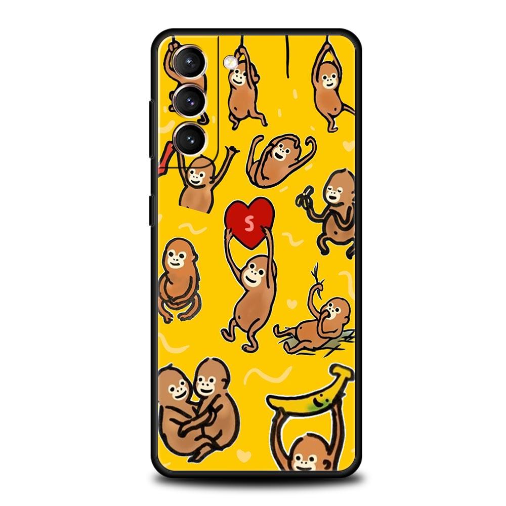 

Monkey And Banana Phone Case Cover for Samsung Galaxy S26 S25 S24 S23 S22 S20 S21 FE Ultra S25 Edge Plus 5G Soft TPU Shell Capas S21 FE 5G