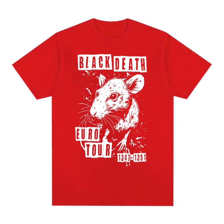 Funny Black Plague European Medieval Tour Rat Meme T-shirt Men's Women Fashion Vintage High Quality Oversized T Shirt Streetwear