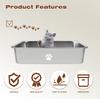 Stainless Steel Cat Litter Box, High Sided, Non-Stick, Splash-Proof, Easy Clean, 17.7' x 13.7'