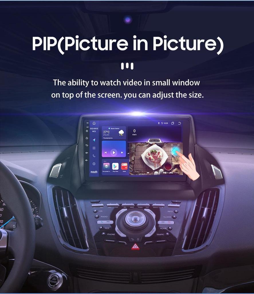 9-inch Android GPS Navigation Screen for 2013-2017 Ford Kuga Center Console