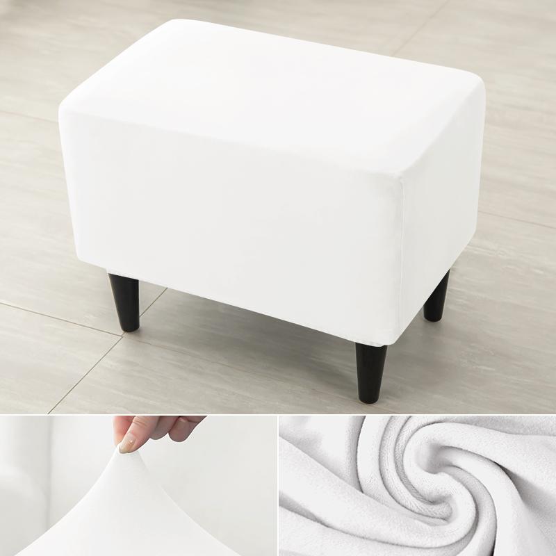 Miękki aksamit osmański pokrowiec na stołek Stretch prostokąt podnóżek narzuty antypoślizgowe zdejmowane Sofa fotel podnóżek Protector obejmuje