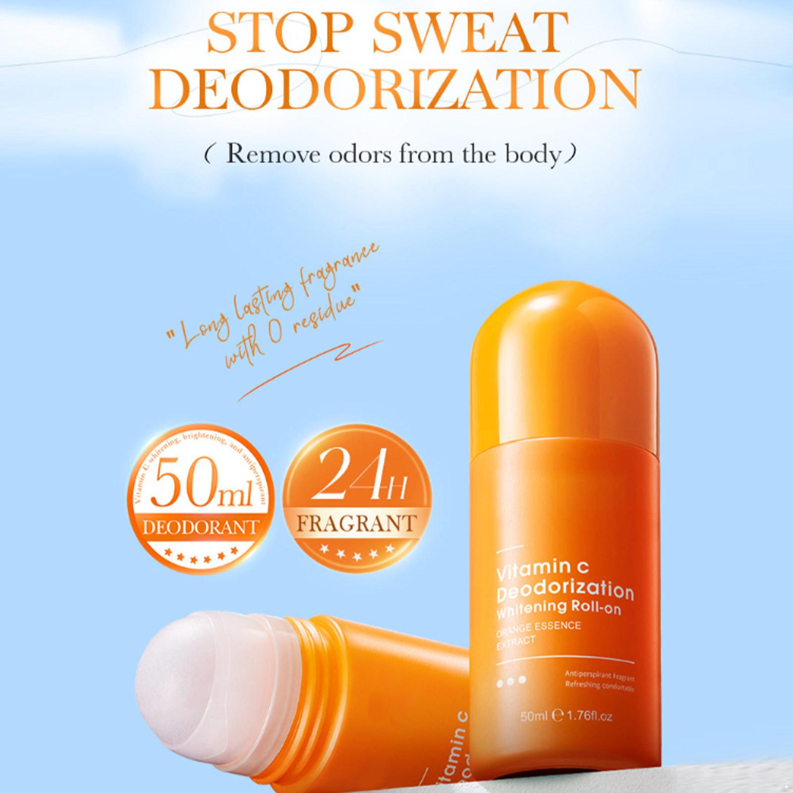 

Vitamin C Body Roll-On Deodorant for Women & Men, Long Lasting 24H Fresh Scent, Alcohol-Free Odor Neutralizer for All Day Fragrance and Confidence One Size оранжевый