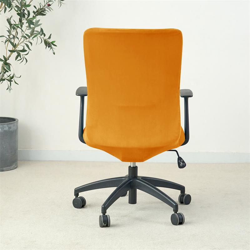 1PC Velvet Office Chair Cover Solid Color Stretch Gaming Computer Armchair Slipcover Anti-dirty Rotating Desk Seat Chair Covers