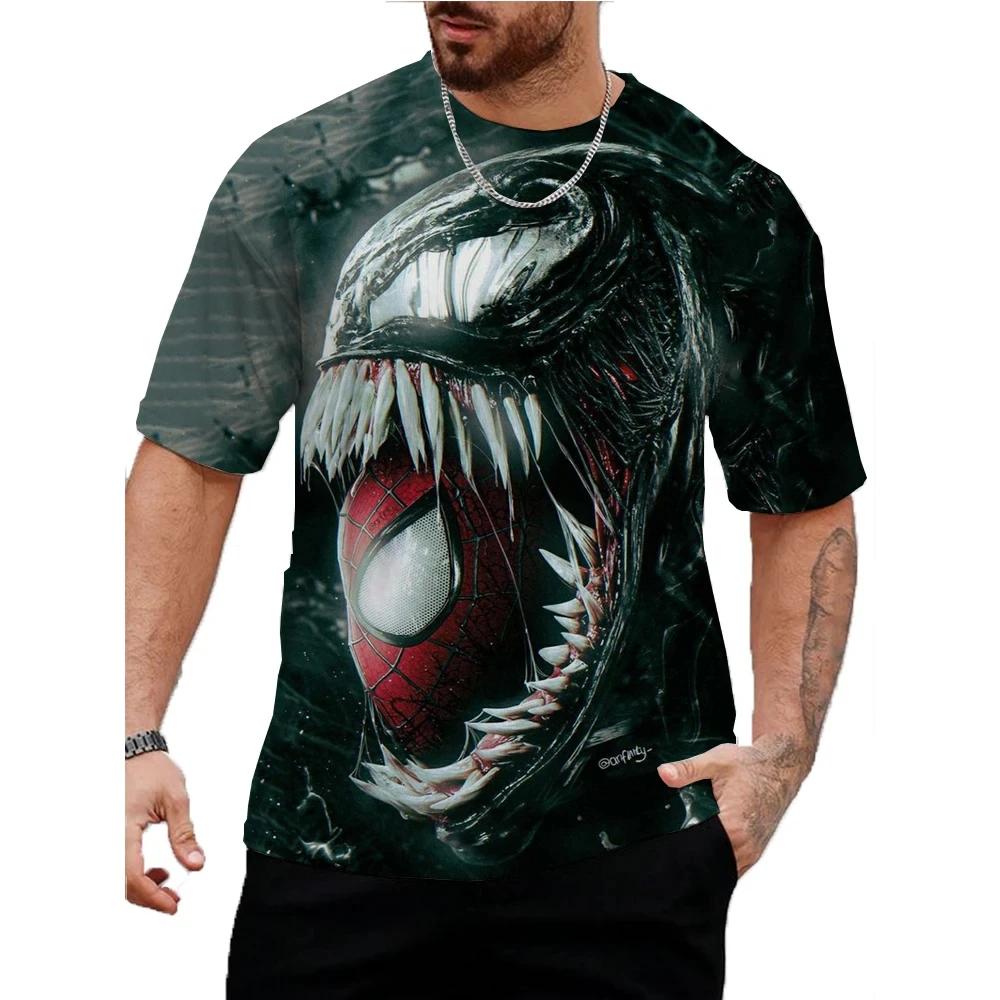 Marvel Venom Graphic T-Shirt Men Summer Cartoon Tops Male Casual Stylish Short Sleeve Clothing Fashion Trend Streetwear