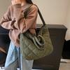 Rhombus Embroidered Thread Shoulder Bag Large Capacity Tote Bag Simple Versatile Shoulder Messenger Bag Fashionable Commuter Bag