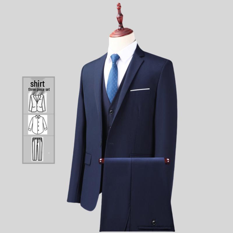 Dreiteiliger Anzug im koreanischen Stil für Herren, Slim Fit - Business-, Freizeit-, Hochzeits- oder Arbeitskleidung für Trauzeugen.