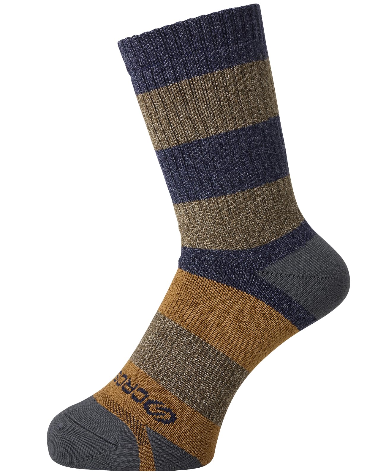 Okamoto CROSSPRO Trekking Wool with Special Grip and Slip for Outdoor Hiking and Sizes cm Navy x 1 Pair Socks, Material, Cushioning, Reduction,