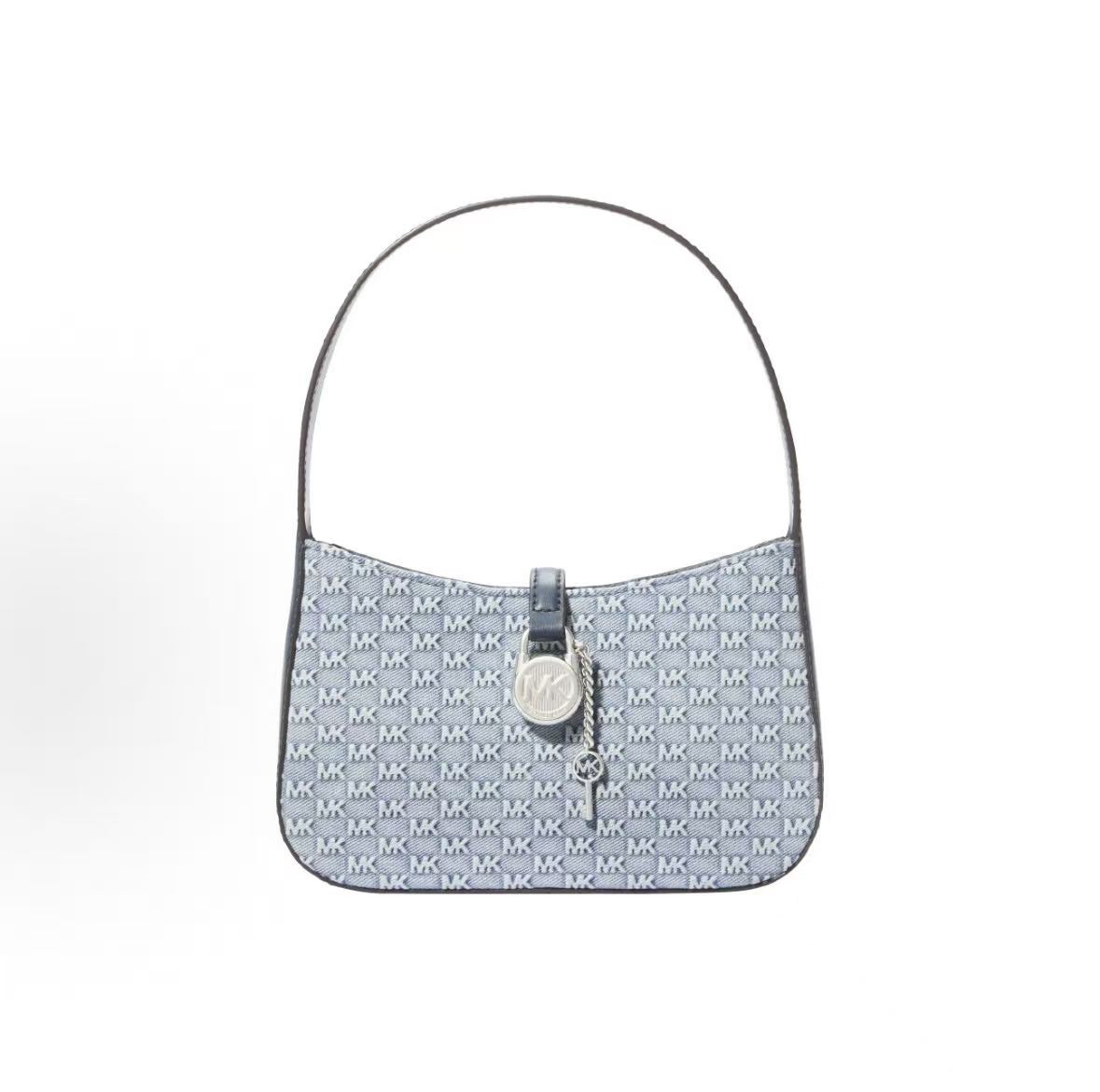 

Michael Kors Jacquard Denim Silver Lock Shoulder Bag Small Women Shoulder Bag Light-Denim-Blue 35T4S1YC1C-419 Basic Set (Bag+Dust Bag)