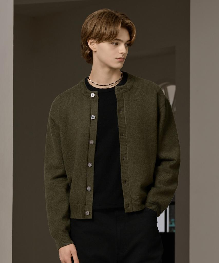 Hyoji Fw Washable Essential Round Crop Knit Cardigan (7 Colors)