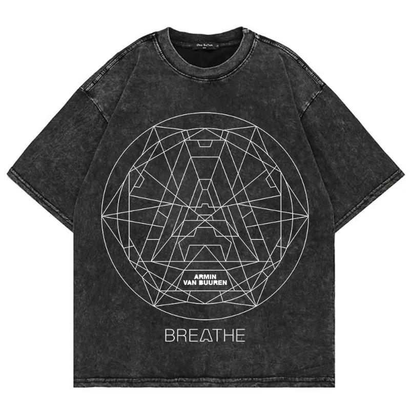 100% Bavlna Vintage Praná Armin Van Buuren A State of Trance Transformace Tričko Pánské/Dámské BREATHE Volné Kyselý Wash Tričko