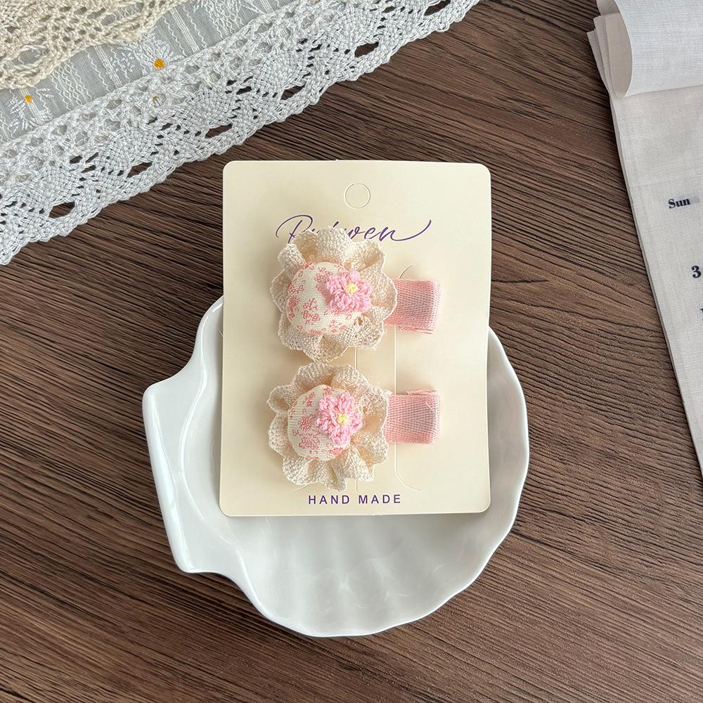 Pink Floral Hair Clip for Little Girls - Cute Bow for Children's Side Bangs and Baby Hair