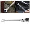 Flexible Head Gear Wrench 10mm 72 Teeth for Flare Nuts, Flex Gear Wrench, Flex Head Ratchet Combination Wrench for Fuel, Brake, and Air Conditioning P