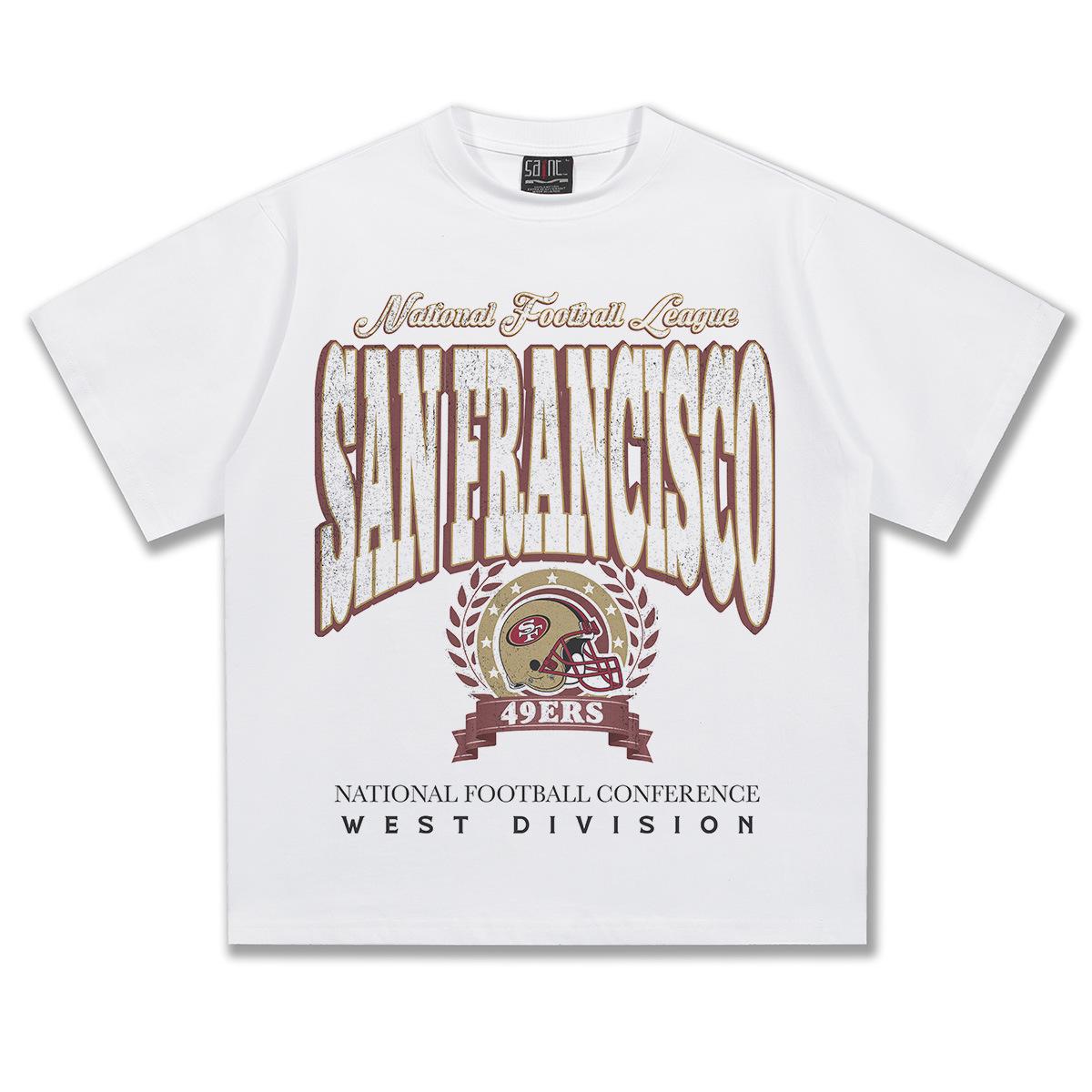 

Хлопковая футболка в стиле ретро НФЛ Весна/Лето 2025 с прямой печатью по ткани XL